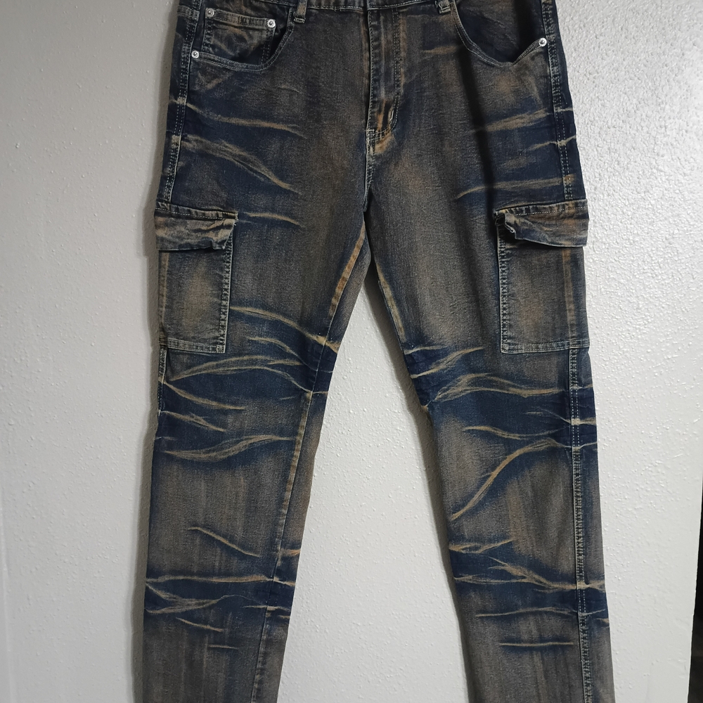 Men's Distressed Blue Denim Jeans